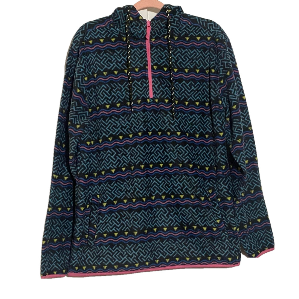 Valor Collective women geometric half zip pullover cottagecore hoodie sweater M